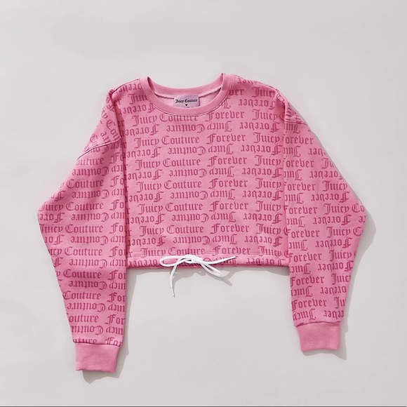JUICY COUTURE x XXI Fleece Monogram Crop pullover - Picture 3 of 4